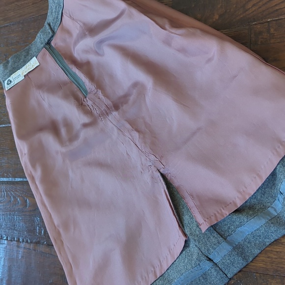 AH! AUSTIN HILL I Vintage Grey Gray Wool Blend A-Line Pencil Midi Skirt, XS - Picture 12 of 14